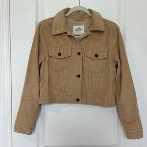 Hollister Corduroy Fall Lightweight Short Button Down Jacket Tan Size Medium